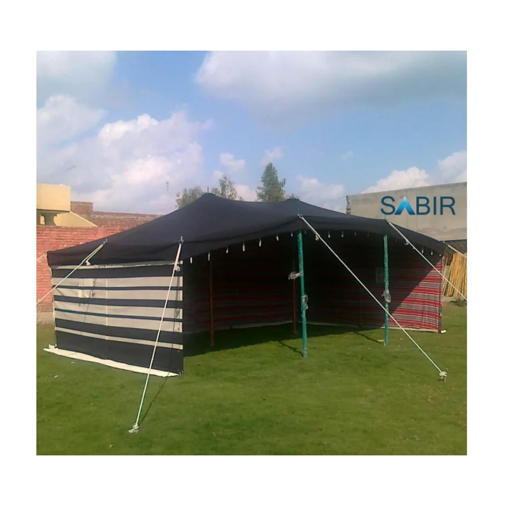 Arab Style Traditional Black & White Stripe Canvas Shelter Tent Middle East Outdoor Camping Desert Tent Kuwaiti Deluxe Tent