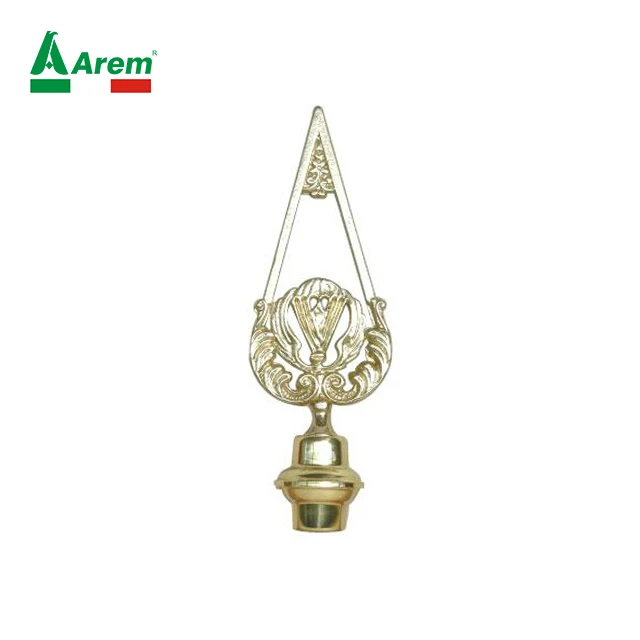 Low Moq Fast Delivery Gold Brass Hanging Decoration Flag Mounting paratroopers banners tips screw pole ecommerce lance event