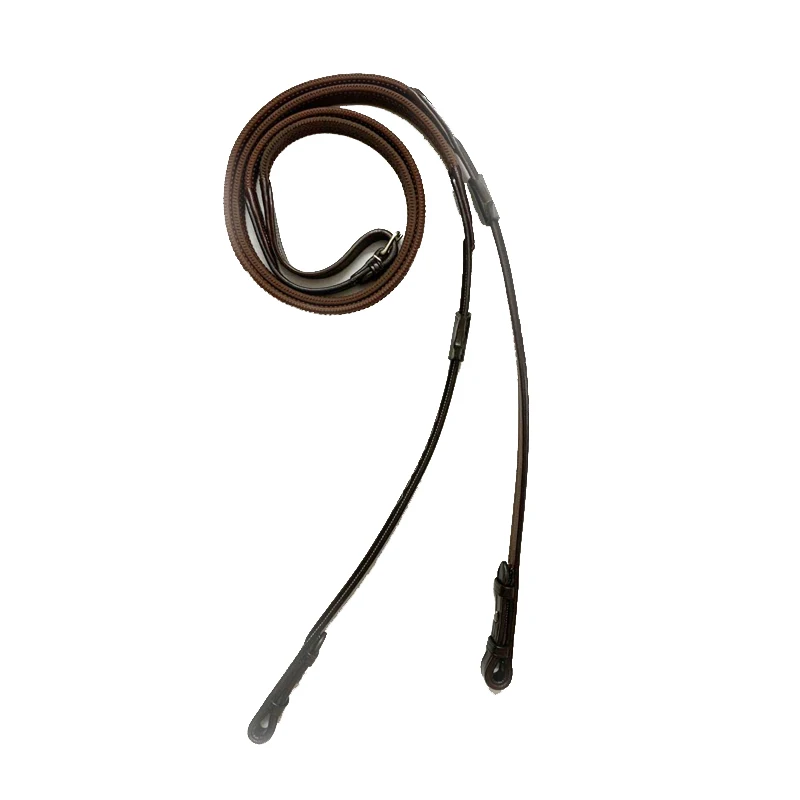 Анатомическая Корона коричневая полностью зернистая кожа уздечка для лошадей с кривошипом квадратная приподнятая необычной строчкой демонстрации