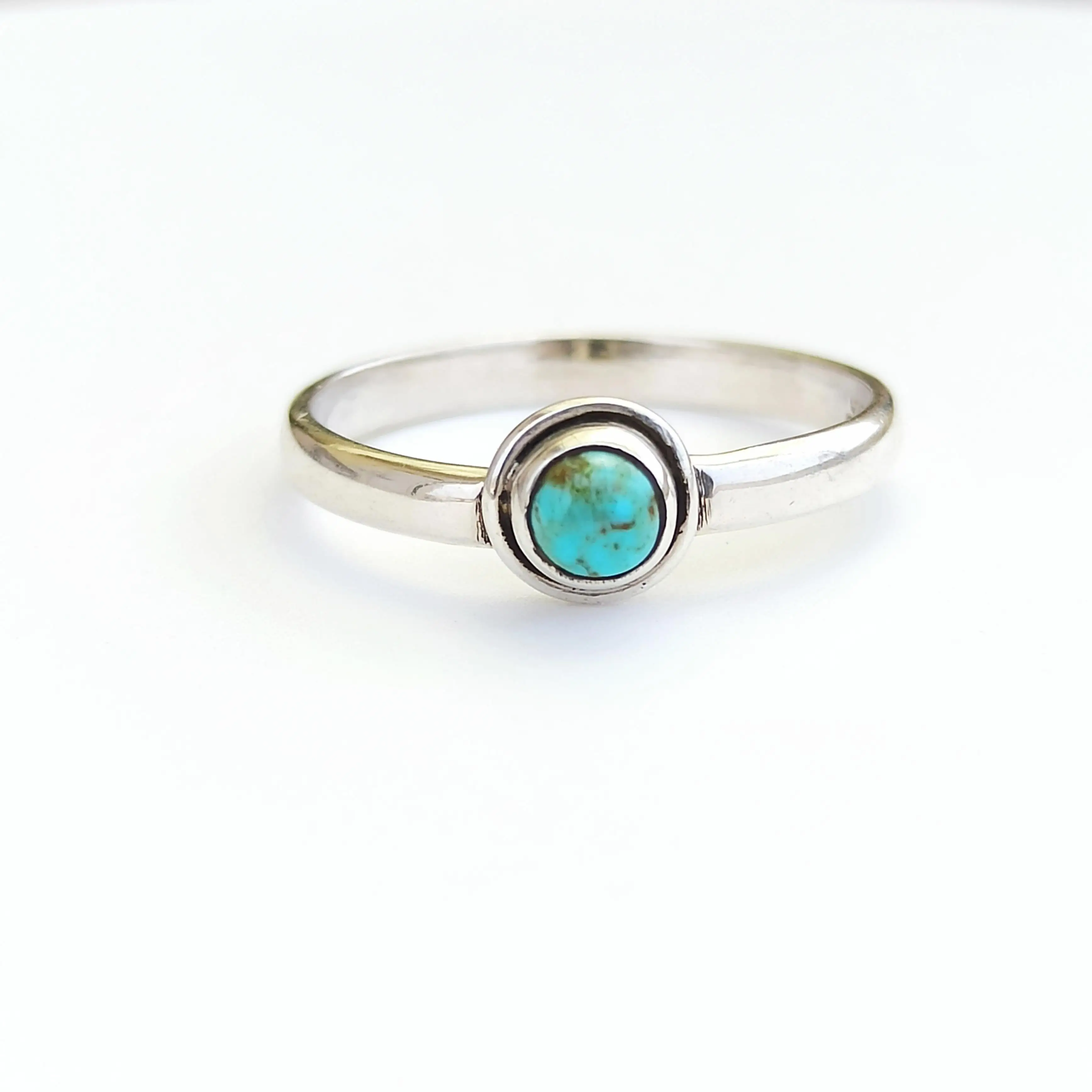 Top Grade Quality Natural Turquoise Ring 925 Sterling Silver Gemstone Jewelry Wholesale Factory Price Customized Fine Jewelry