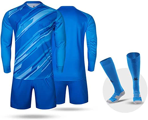 Men Kid Custom Padded Goalkeeper Soccer Jersey and Shorts, Youth Goalie Apparel Shirt and Pants, Boys Girls Keeper Kit