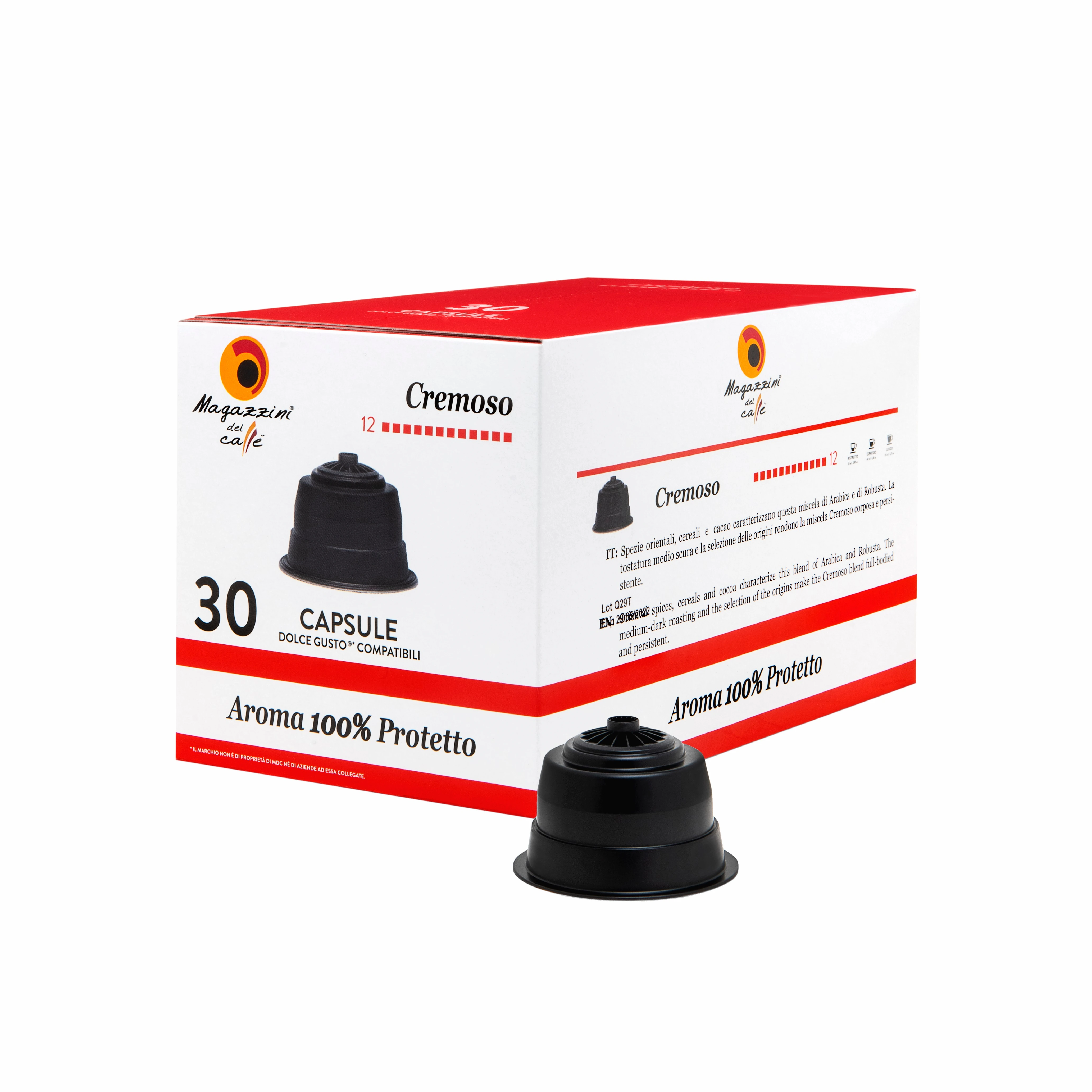 
Italian Cremoso Dolce Gusto* compatible coffee capsules- 30 cps box 