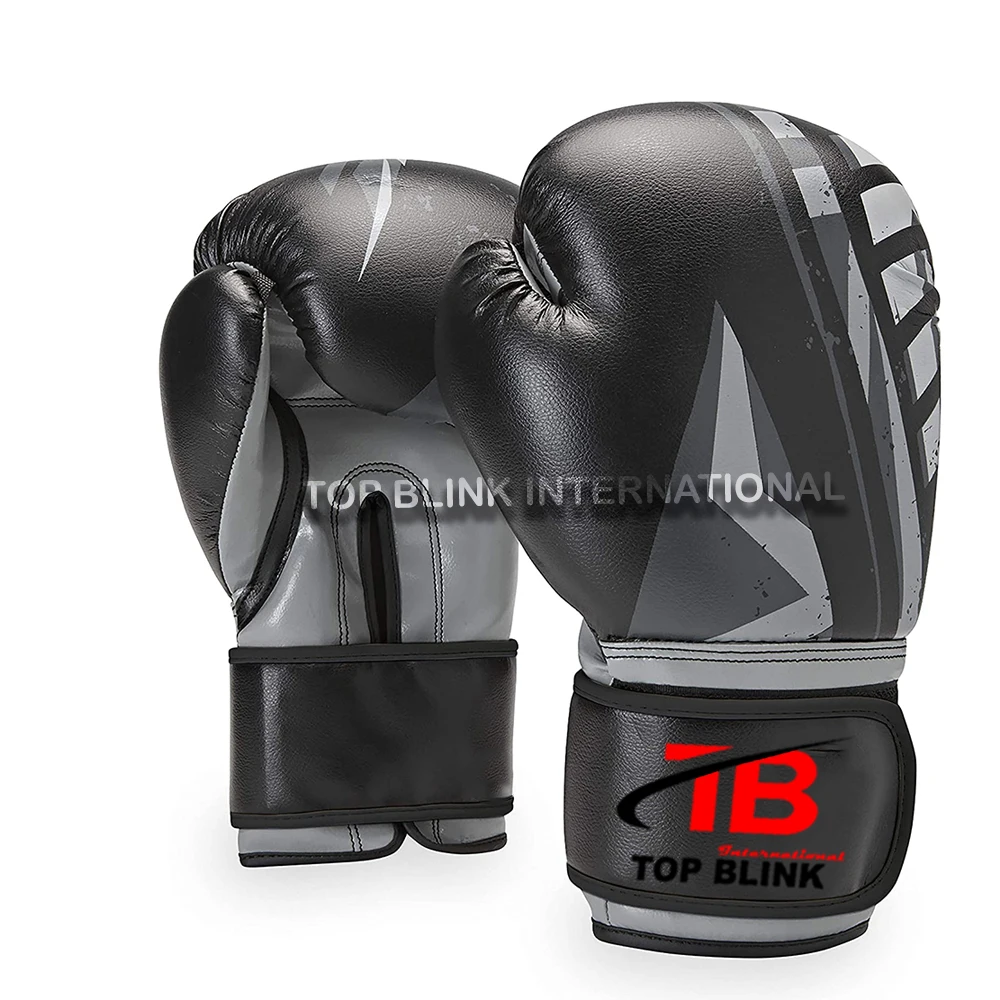 OEM Custom Logo Professional Boxing Gloves High Quty PU Leather for MMA Training 8oz Size Printed Pattern