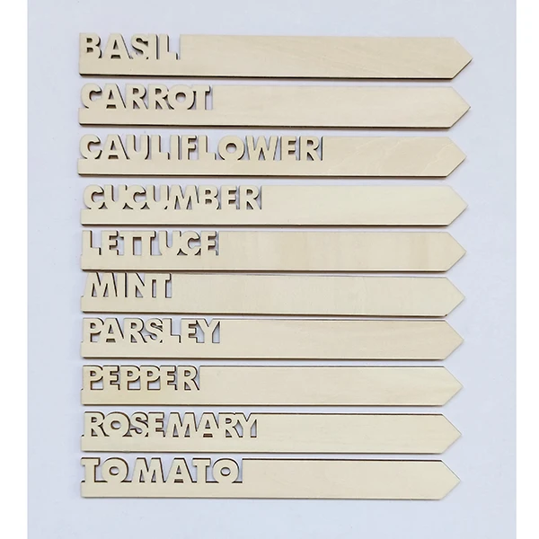 Eco Friendly Laser Cut Natural Wooden Plant label
