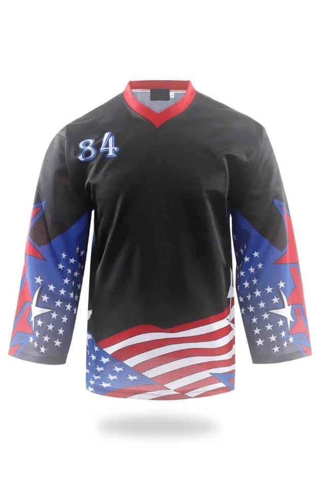 jerseyDesign Professional hockey uniforms V-neck custom team ice hockey jerseys men