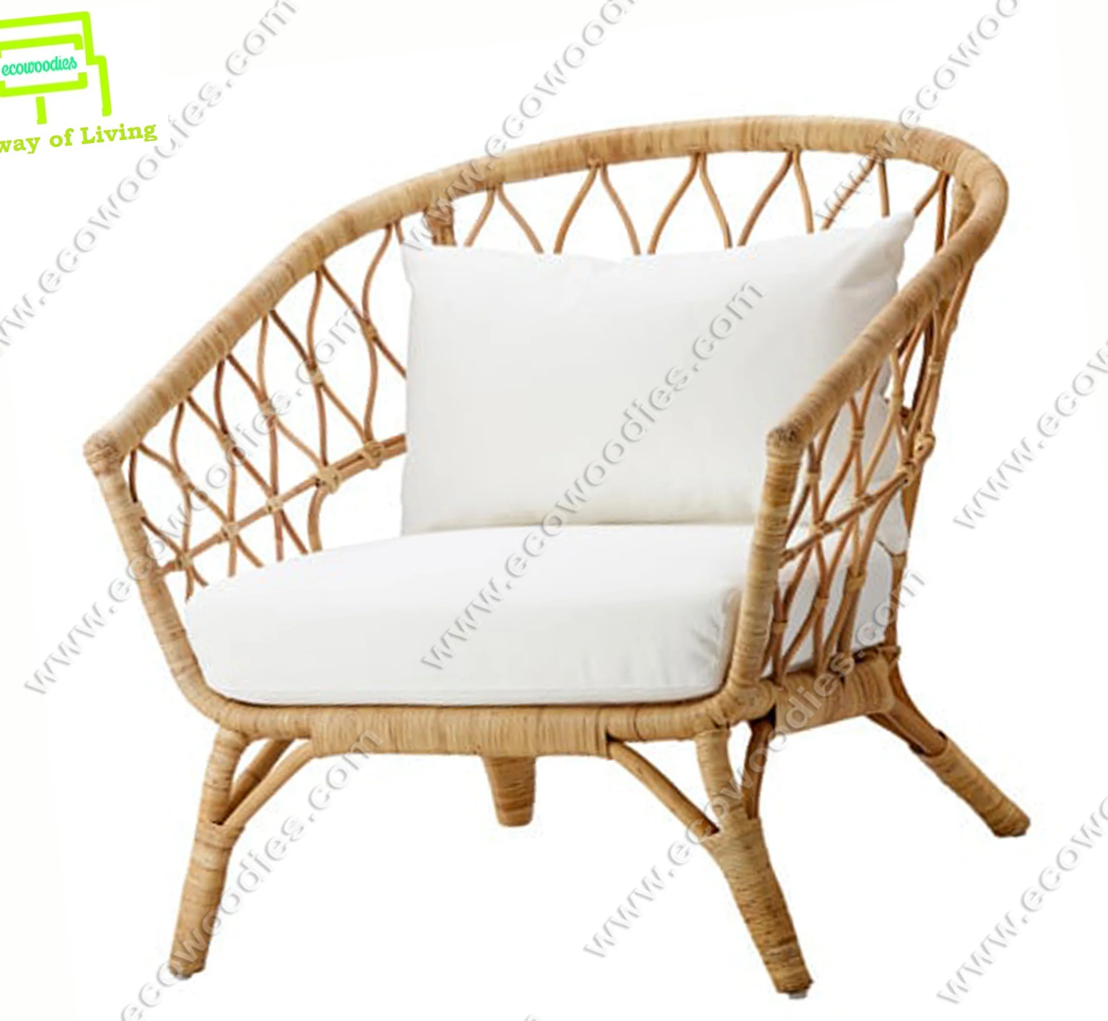2021 Best Selling Elegant Style Wooden Armrest Bamboo Bistro Chair With Cushion For Living Room Cafe Restaurant Home Decor Chair