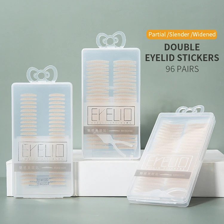 Yousha natural 96 pcs/set eyelid tapes double eyelid stickers lace texture double eye tape with fork A1030