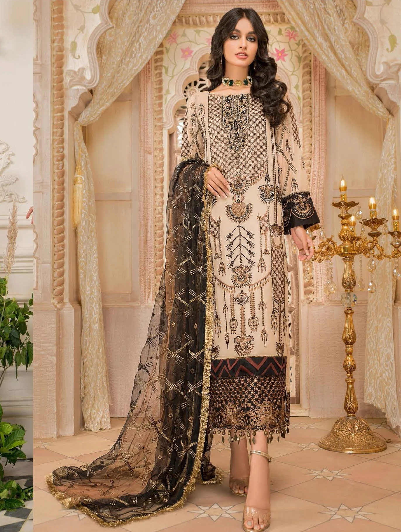 Одежда для вечеринок костюмы шаловар камиз женщин высококачественные Шифоновые вещи с очень тонкой вышивкой