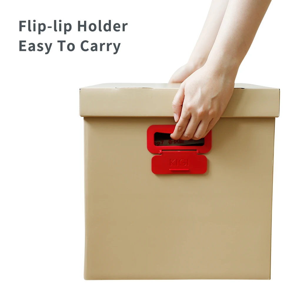 A4 Folding Desktop Office Organizer Collapsible Corrugated Cardboard Carton Paper Document File Storage Box With Handles Lid