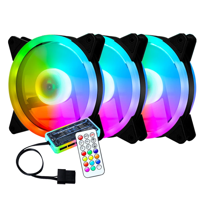 Ready To Ship 12V Computer Radiator Air Cooler Cooling Fans 3Kits Ventiladores RGB Fan 120mm AURA SYNC For PC Case