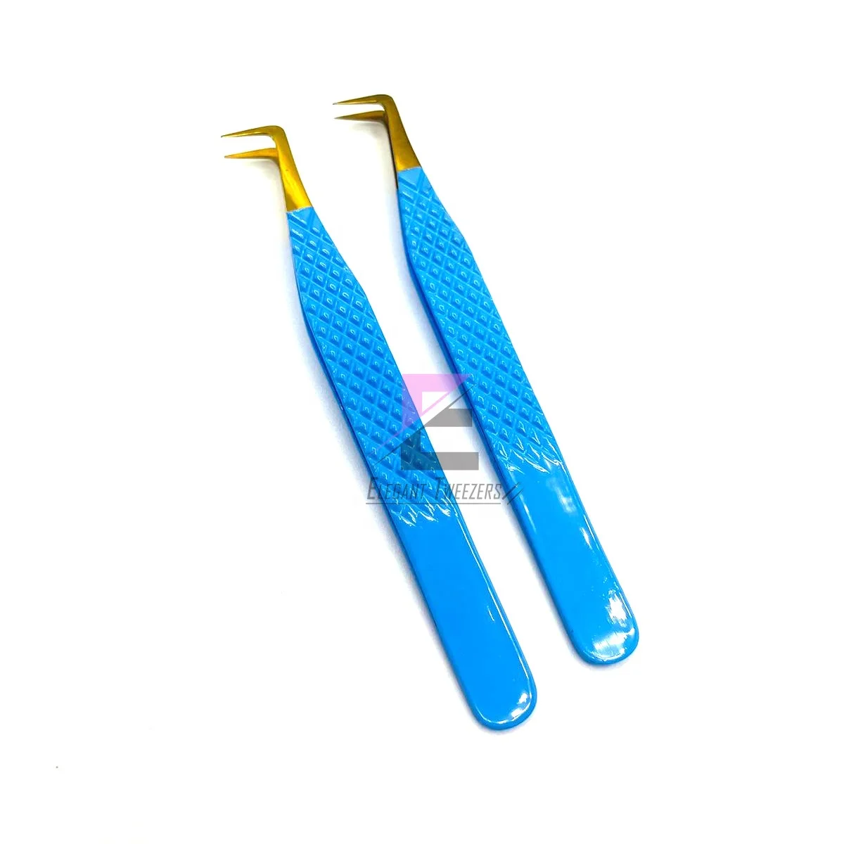 Mega Volume 90 Degree 10mm Banned Top Ranking Product Best Pick Up Lashes Stainless Steel Eyelash Tweezers Diamond Grip