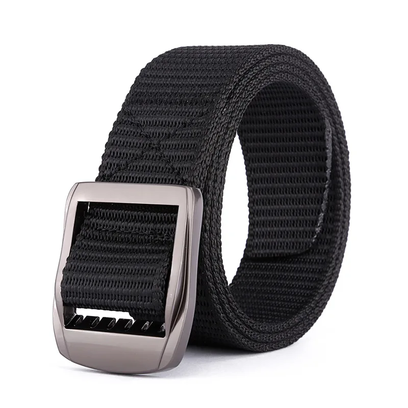 Custom 3.8cm Wide New alloy buckle outdoor quick-drying polyester nylon belt student anti-allergy Tactical canvas belt