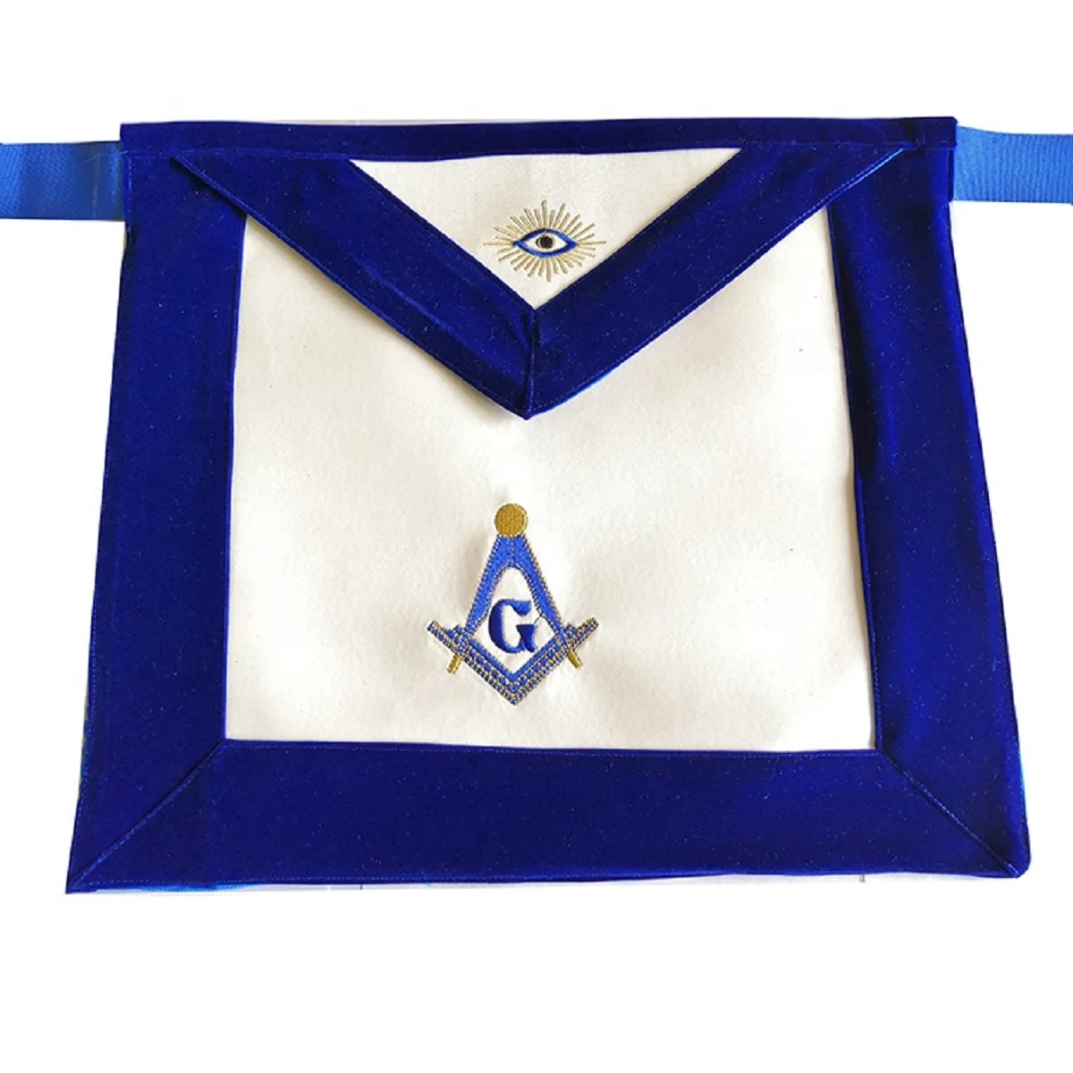 New Arrival Hand Embroidery Masonic Regalia Apron Bullion Wire & Silk Threads On Real Leather with high quality ribbon