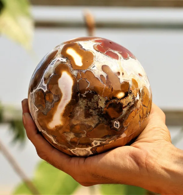 Beautiful King Cobra Orbicular Jasper semiprecious stone Gemstone Sphere From India For Sale