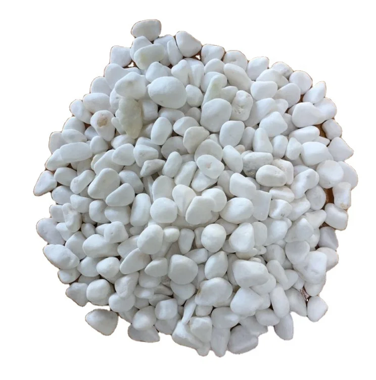 White Marble Machine Made Pebble Stone Tumbled Gravel for Walkway