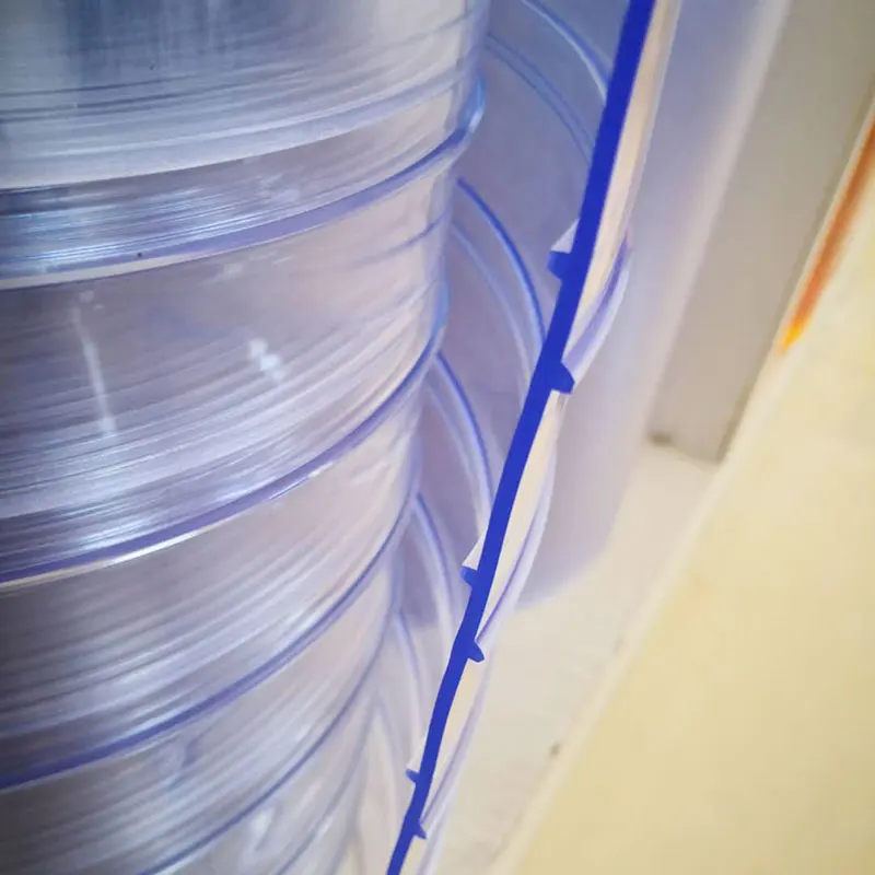 2mm 3mm Transparent Ribbed  PVC plastic curtain for outdoor