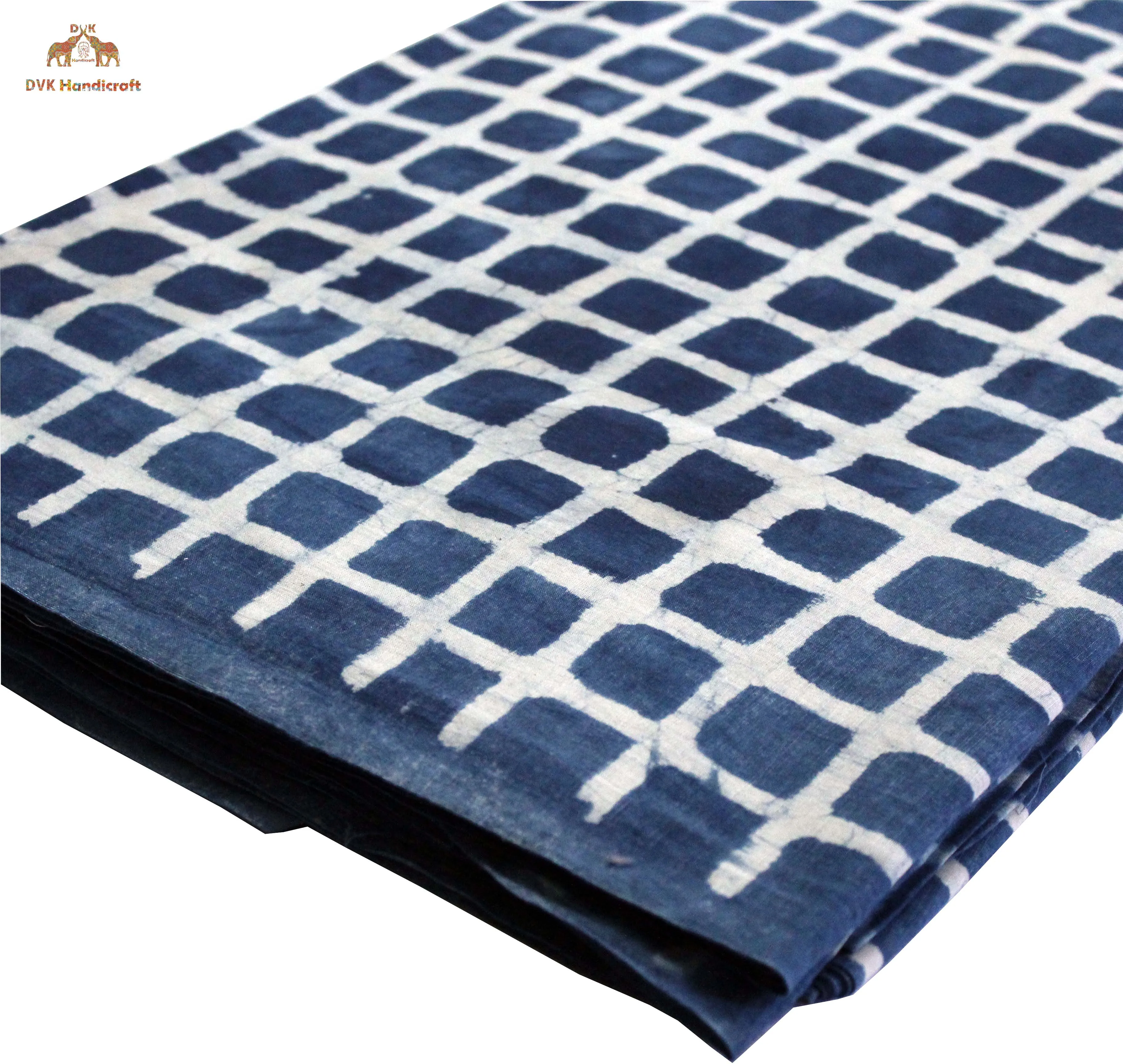 Indigo Dabu Print Fabric 100% Cotton Mud Resist Bagru Print Fabric
