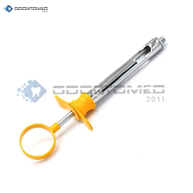 Aspirating Syringe Cw Type 1.8ml Yellow Color Handle Dental Instruments (Odontomed)