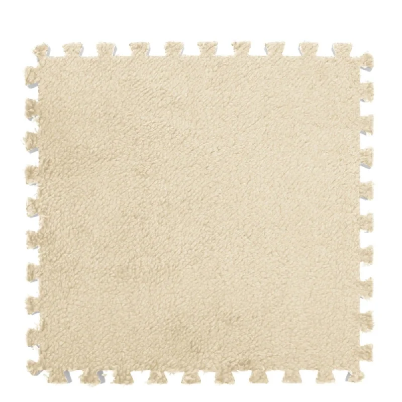 16pcs Interlocking Foam Mats Fluffy Carpet Tiles Plush Area Rug Interlocking Floor Tiles Soft Baby Playmat Puzzle Floor Mat