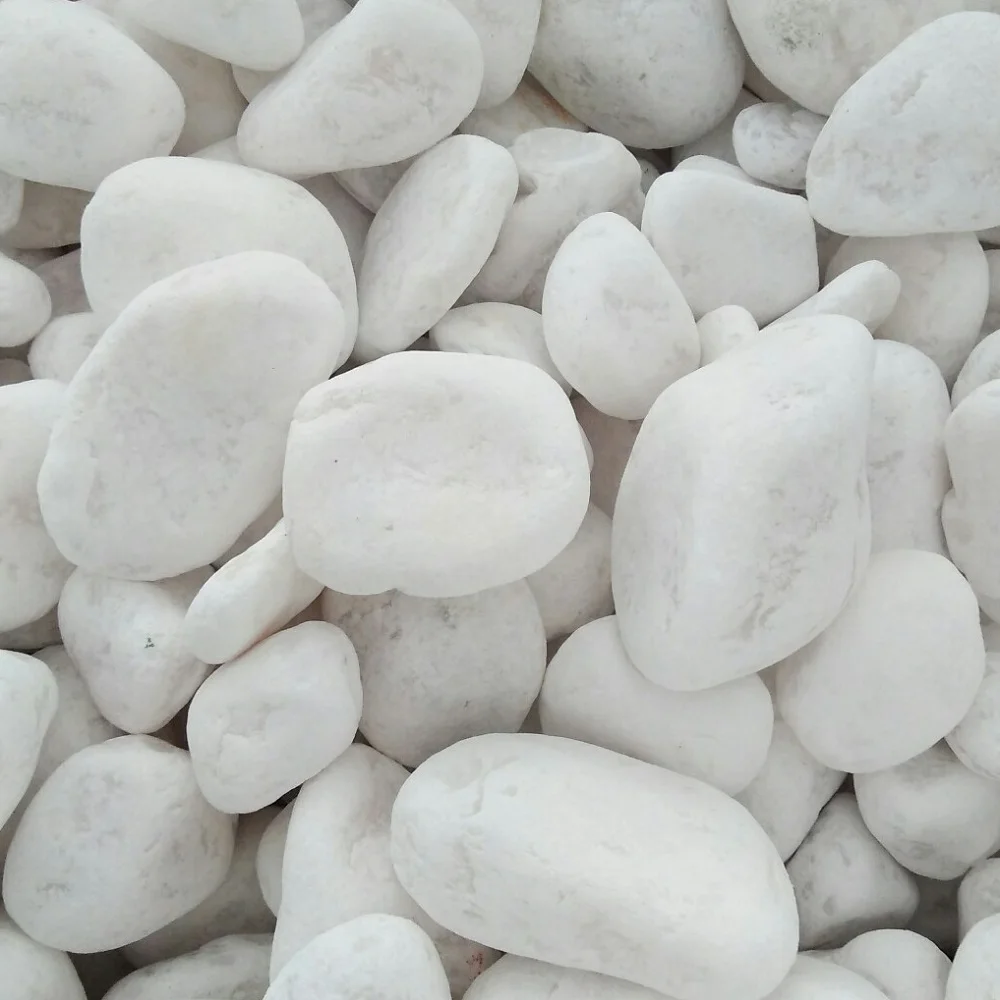 Vietnam Natural Garden Landscaping Round White Tumbled Pebble River Rock Stone