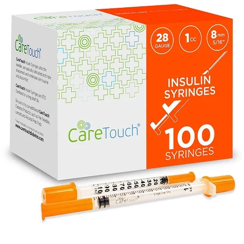 Шприцы для инсулина Care Touch, 28 г, 5/16-8 мм, 1 куб. См (упаковка из 100 шт.) по разумной цене