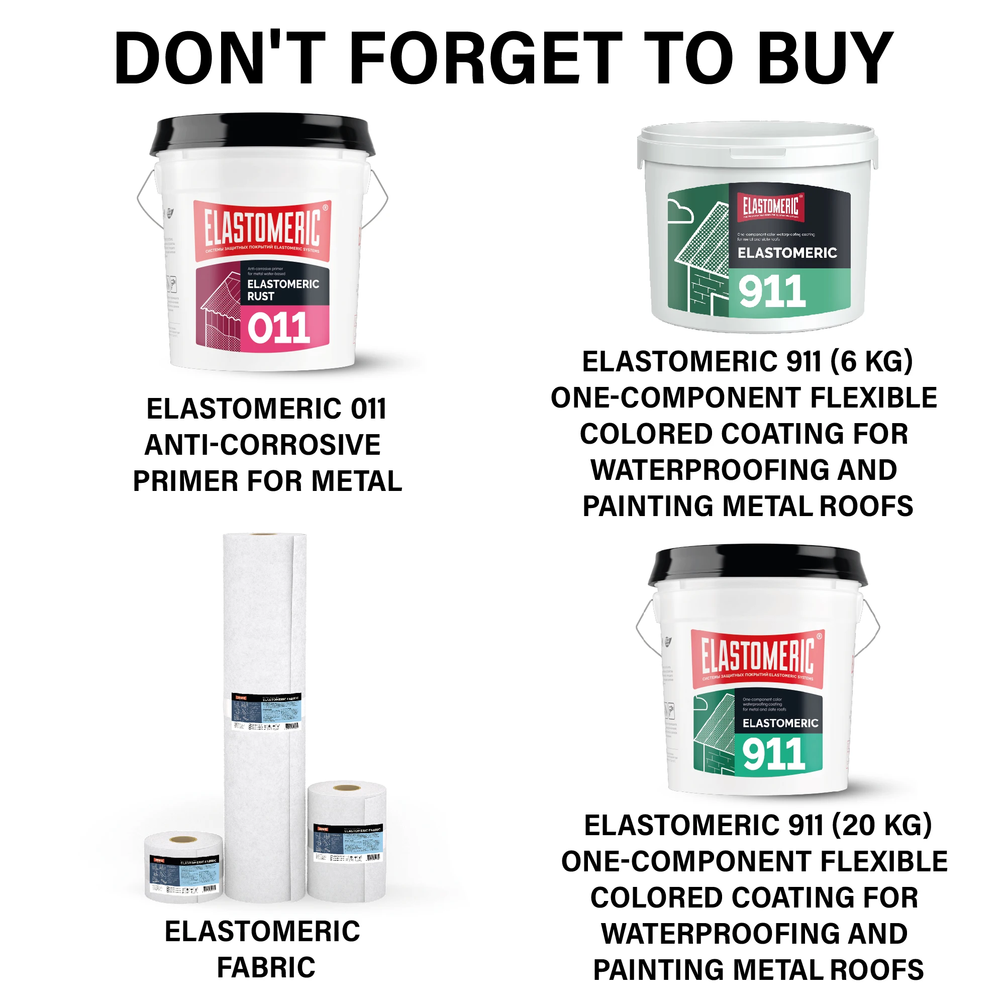Elastomeric 911 ( 3 kg ) Waterproofing of metal roofs at the seams RAL 6002
