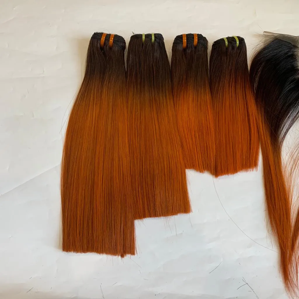 
Bone straight hair grade 8A,9A,10A, Orange color no tang no shed 100% Remy Vietnam human hair from Livihair Vietnam 