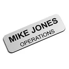 Free sample custom made metal name tag for identification