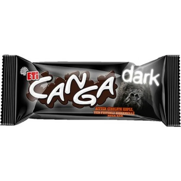 ETI CANGA темный горький шоколад с покрытием арахис и карамель нуга