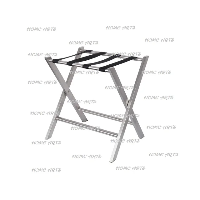 Handmade Silver Color Metal Folding Luggage Rack Finest Quality Stainless Steel Luggage Rack For Home Decor