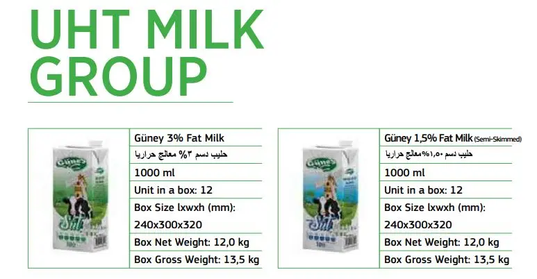 WHOLESALE UHT Milk 200 ML 1000 ML Semi-Skimmed UHT Milk %3 FAT %1,5 FAT TURKISH MANUFACTURER