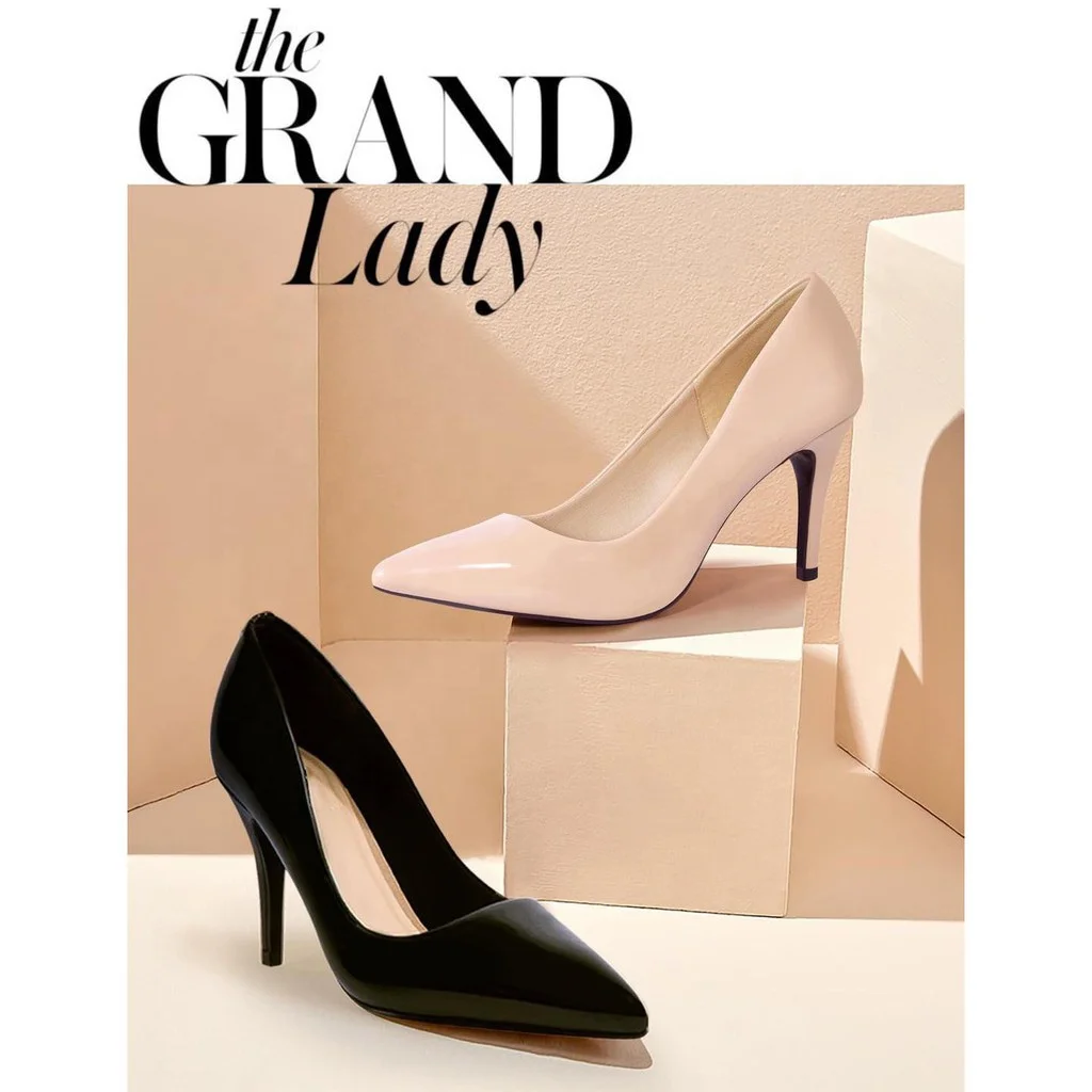 2022 Hot Style! Women Premium PU Leather 7cm Pointed Toe Heeled Sandal, OEM Available