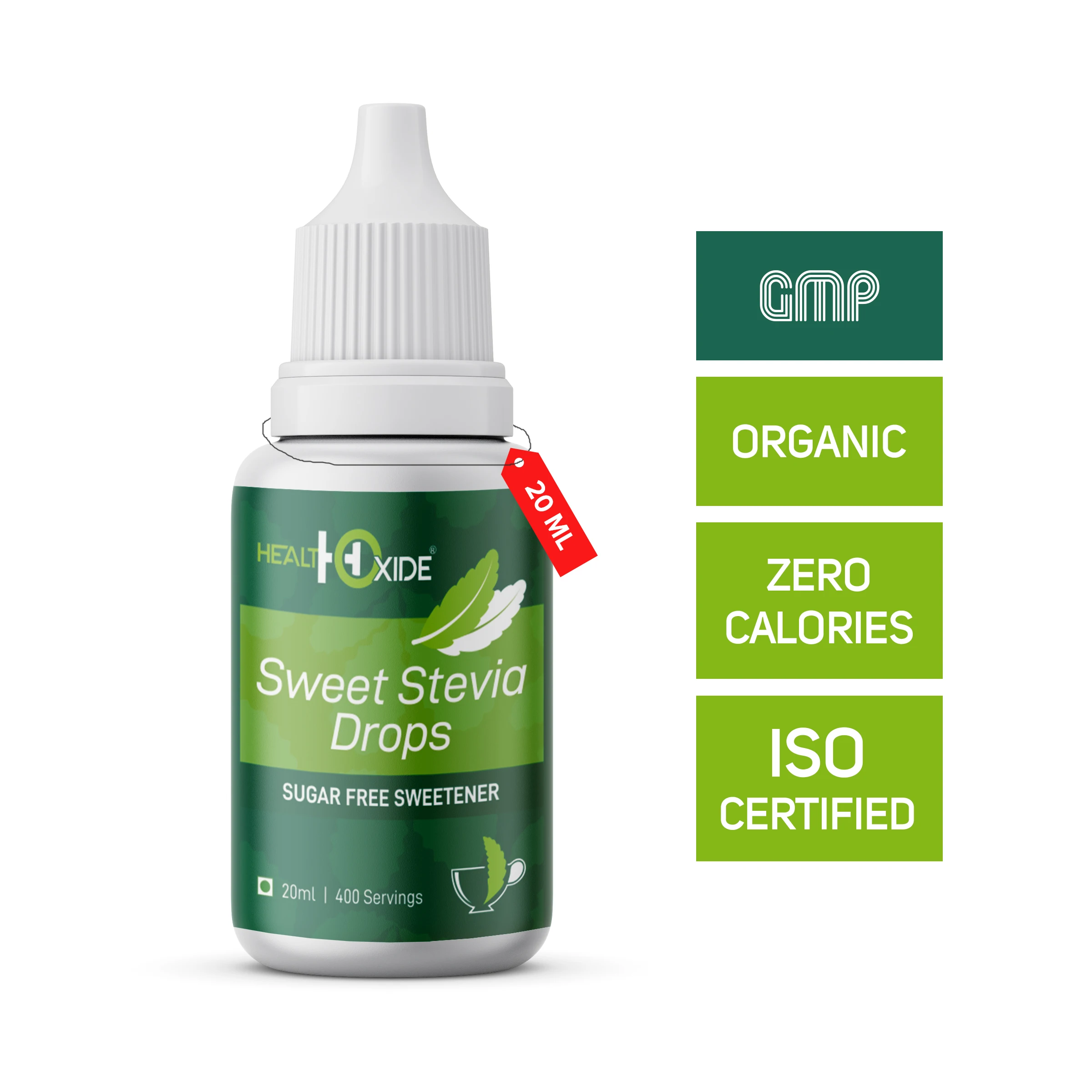 100% Safe Natural Sweet Taste Sugar Free Stevia Liquid Drops - 20 ml