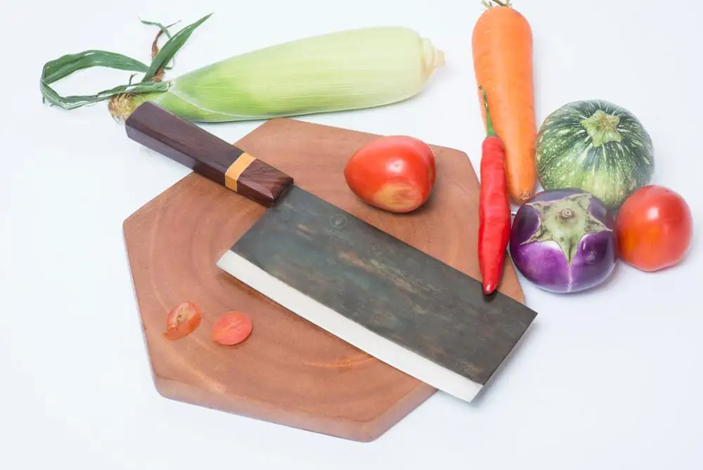 High Quality Cleaver 210 Hand Forged Knife Ebony,rosewood Wooden Handle High Carbon Steel Chef Knives All-season Sustainable