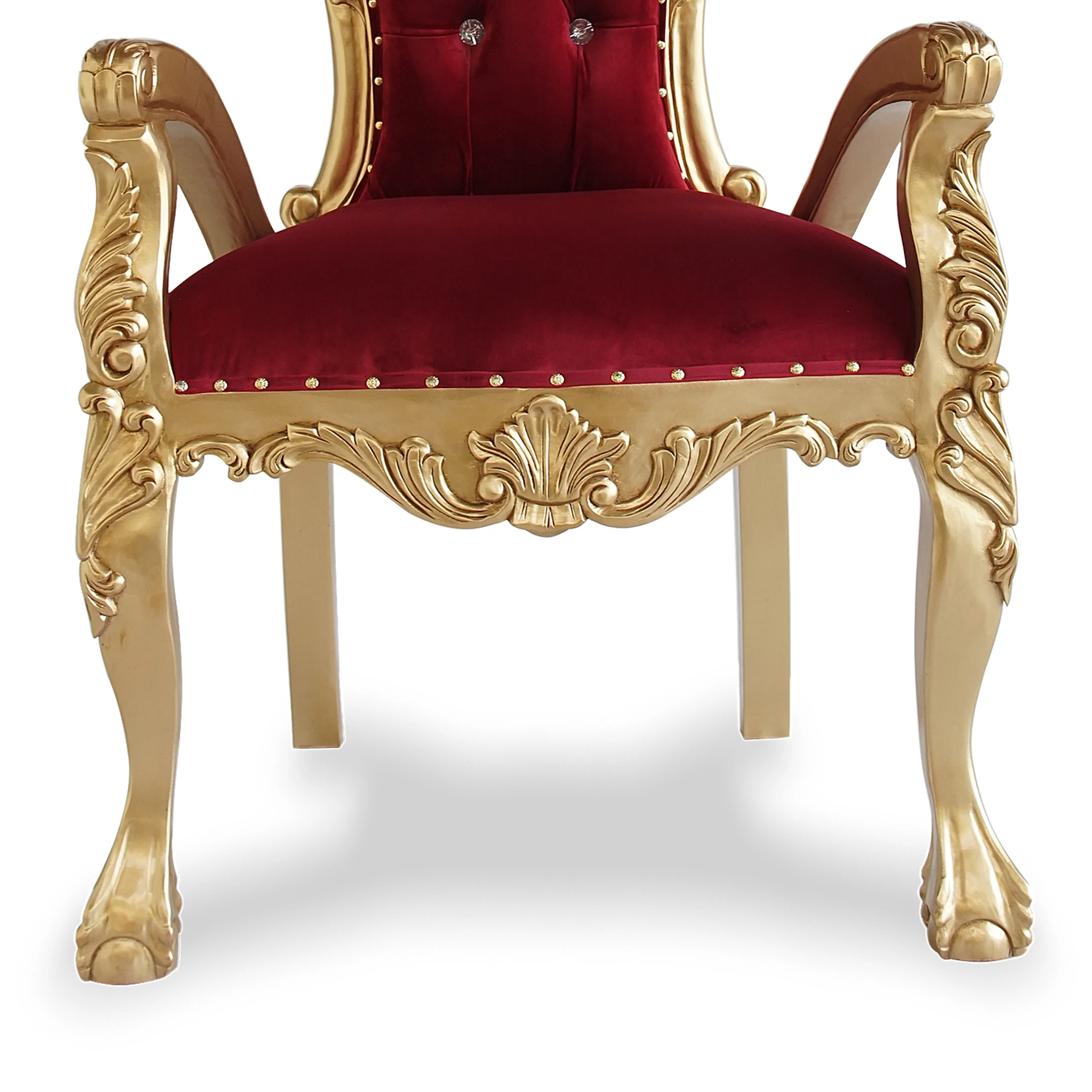 Luxury Red Velvet High Back Throne Chair for Wedding Banquet for Sale in Indonesia for Hotel Event Furniture