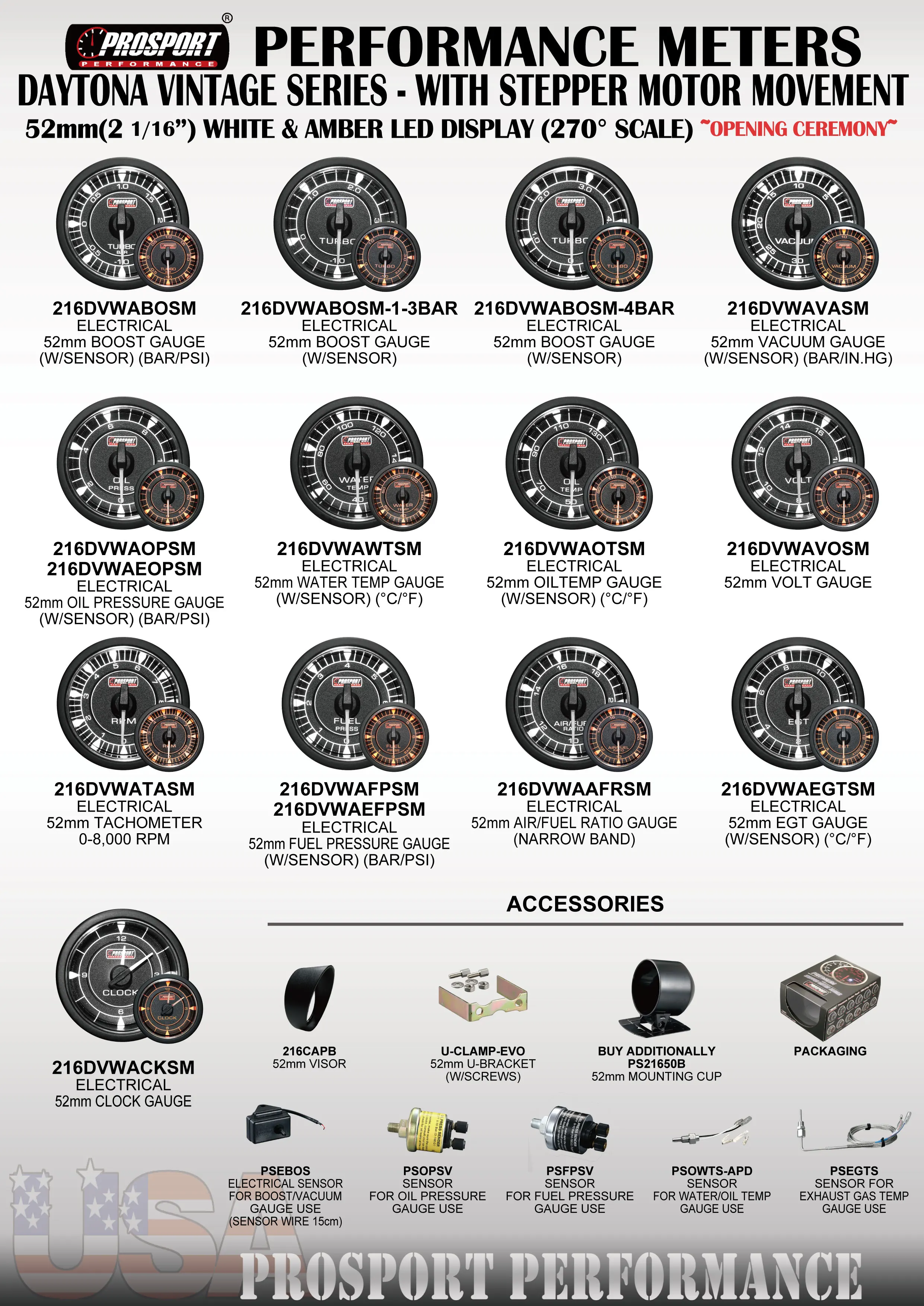 52 мм daytona винтажная серия электрический Янтарный Белый светодиодный Автомобильный датчик EGT