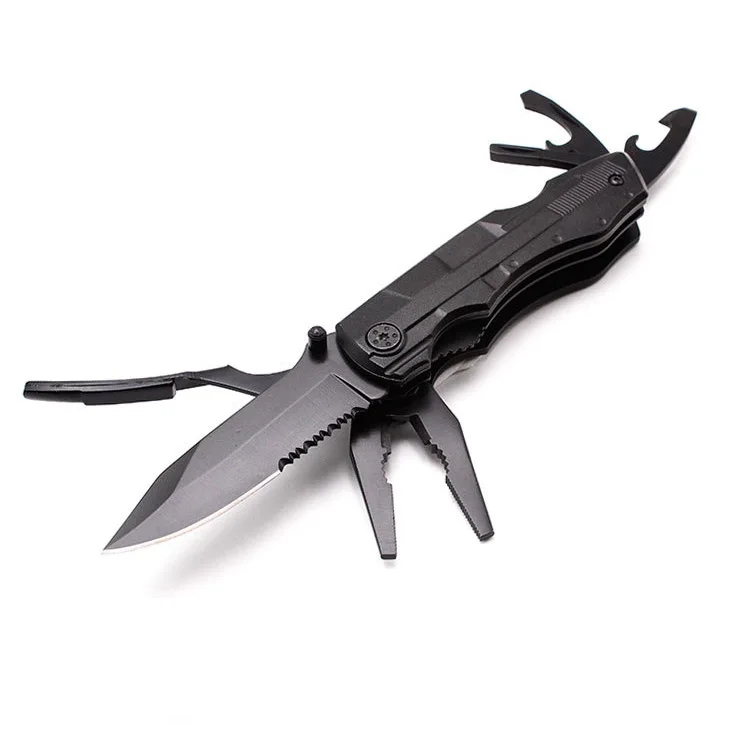 Aluminium handle multi-function folding pliers multi tool pocket knife plier