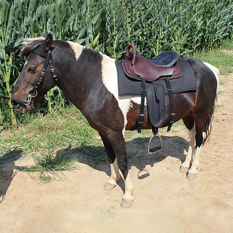 Wholesale Saddle Full Set New Style Leather Riding Saddle Large Small Horse Saddle Equestrian Supplies