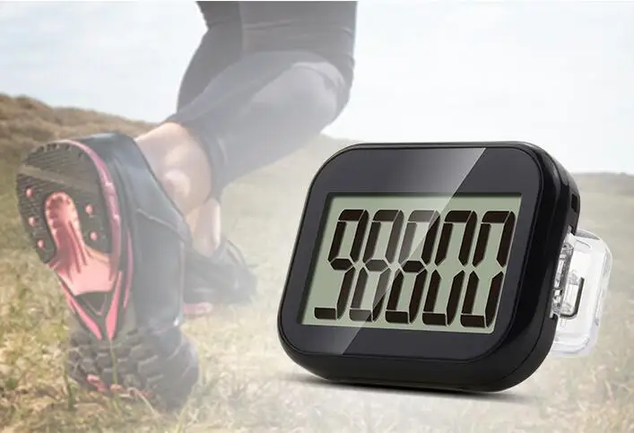 3D Silent Sensor Pedometer Step Counter Extra Large Digits Big Display Walking Running Pedometer Activity Tracker with Lanyard