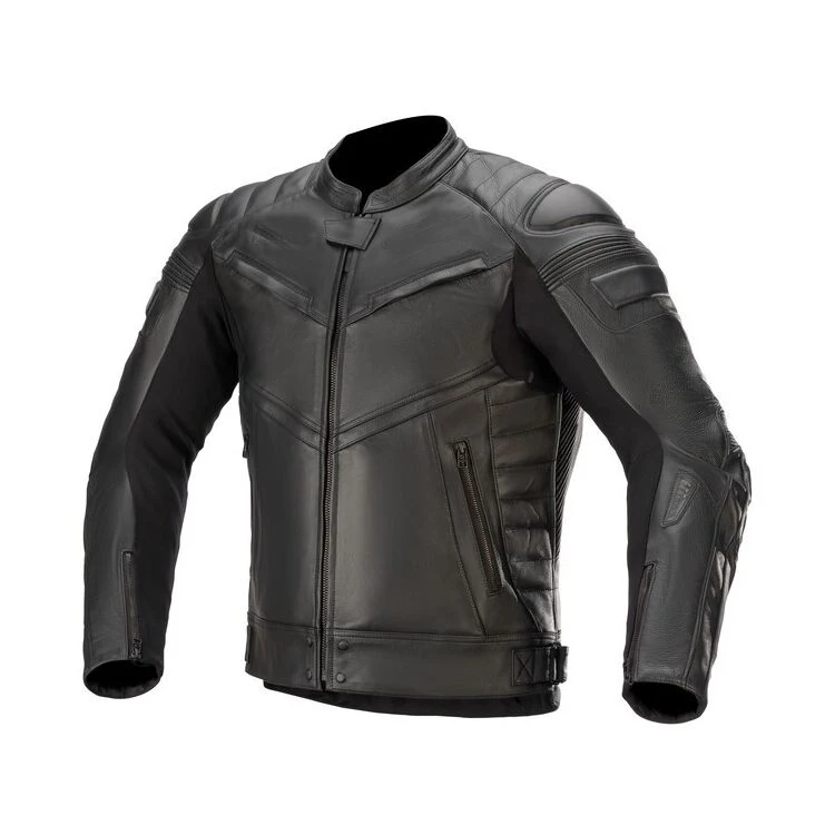 Байкерская Мужская мотоциклетная куртка большого размера с принтом на заказ черная кожаная