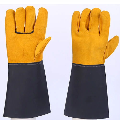Верх из воловьей кожи спилок задняя Tig сварочные перчатки с яловичный спилок манжеты