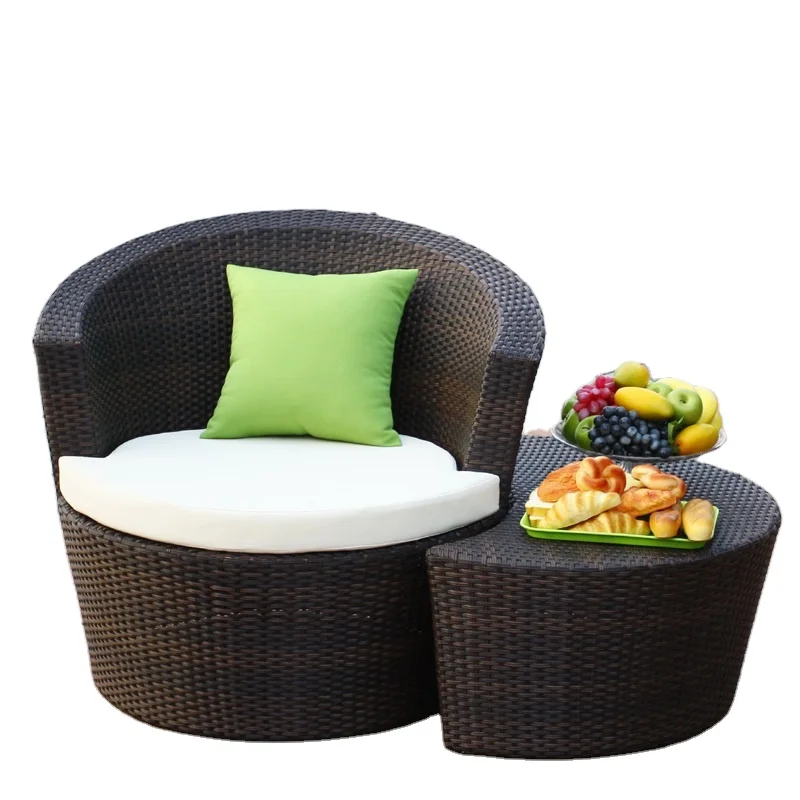 Steel Frame Cheap price Modern Single Rattan Wicker Outdoor Leisure