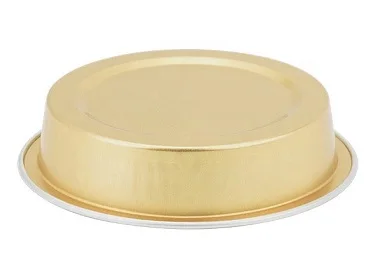 Modern 15ml Gold Aluminum Foil Disposable Container with Lid PC Material Microwavable round Cup Food Packing Load Capacity 5kg