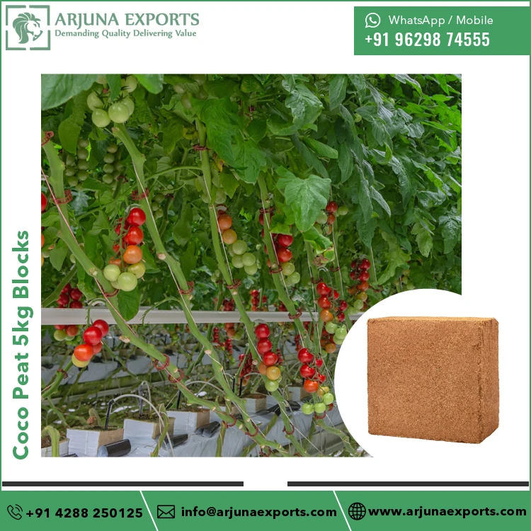 Экспортер сельскохозяйственных блоков 100% натуральный кокосовый торф Кокосовая Пия 5 кг для применения в