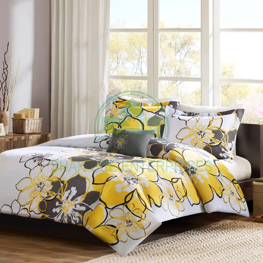 Wholesale Printing Bedsheets Bed Sheet Duvet Cover 100% Cotton Fiber Polyester Cover Pillow Case 3 Pcs Bedding Set