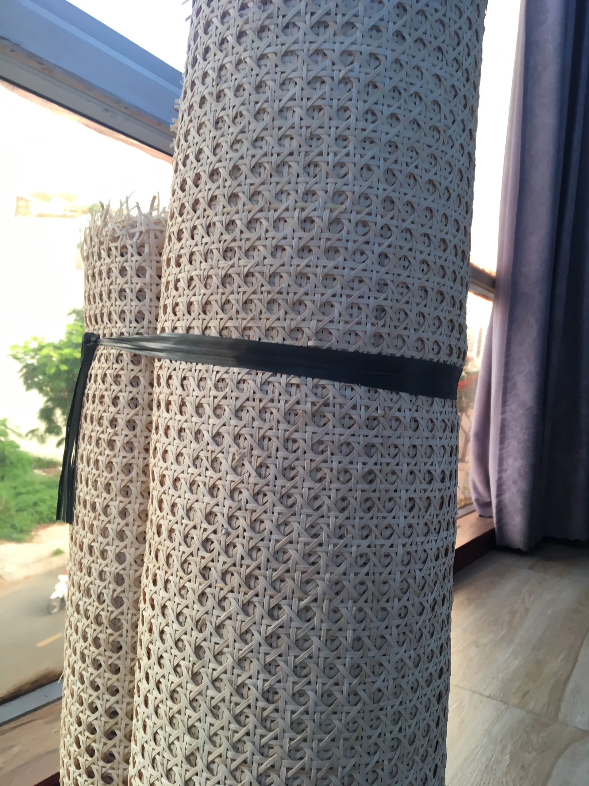 Factory High Quality Natural Mesh Rattan Cane Webbing Roll Woven Bleached Rattan Webbing Cane- Rachel Storage