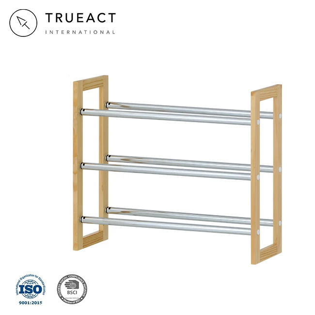 Ready to Ship Design Wooden Grain Simple Shoes Storage Wood Rack Design Stand