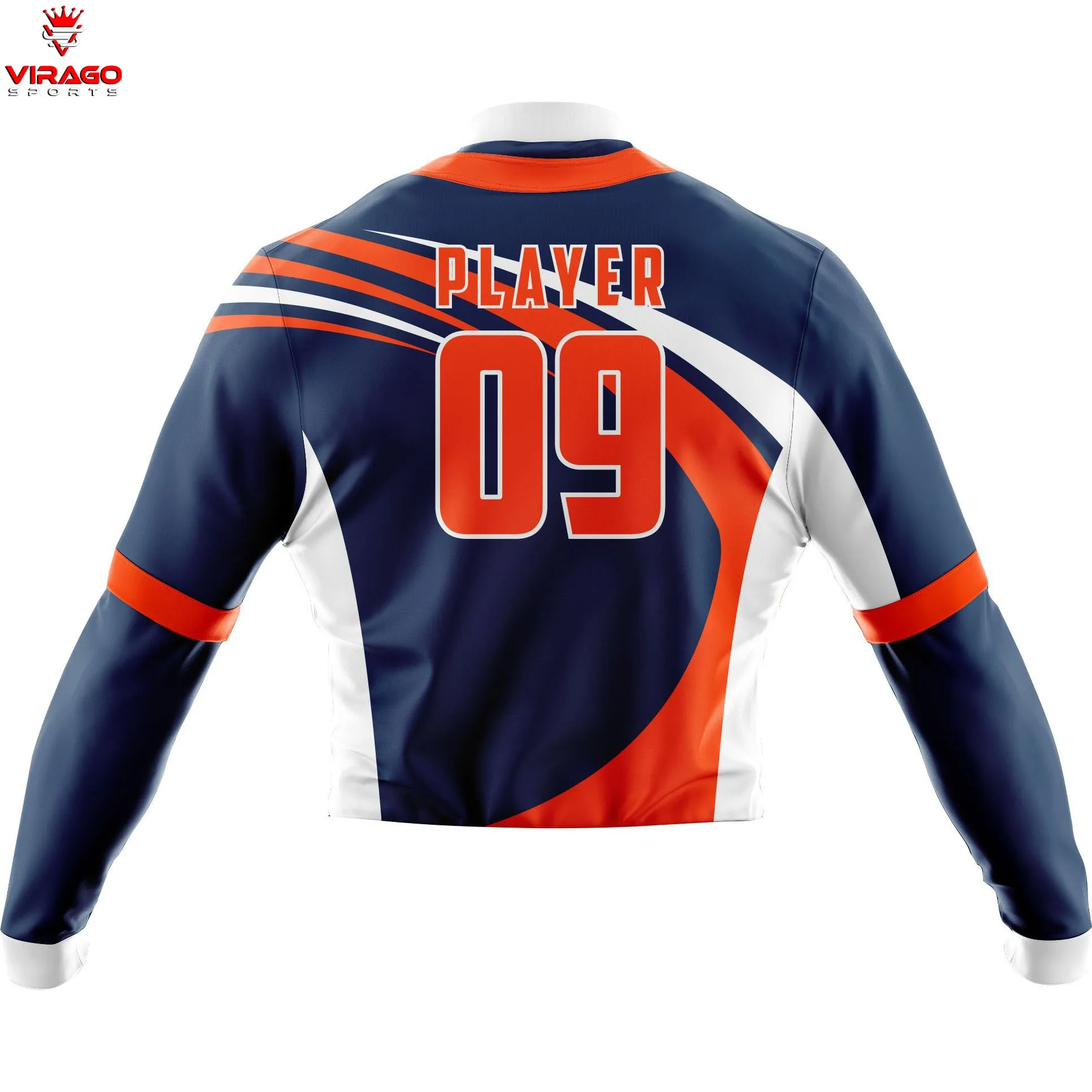 Sublimation Team Name Logo High Quality Men Long Sleeve Baseball Uniform Breathable Anti-UV Baseball Jersey Sets