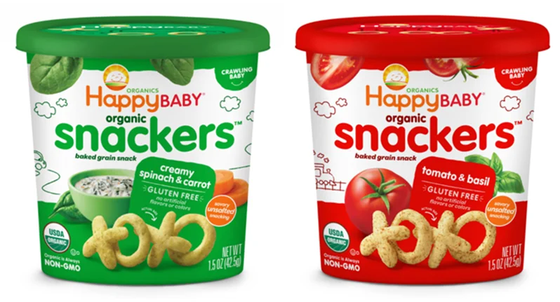 100% Natural Ingredients Happy Baby Organic Snackers Baby Snack Food Tomato & Basil Veggie Flavors