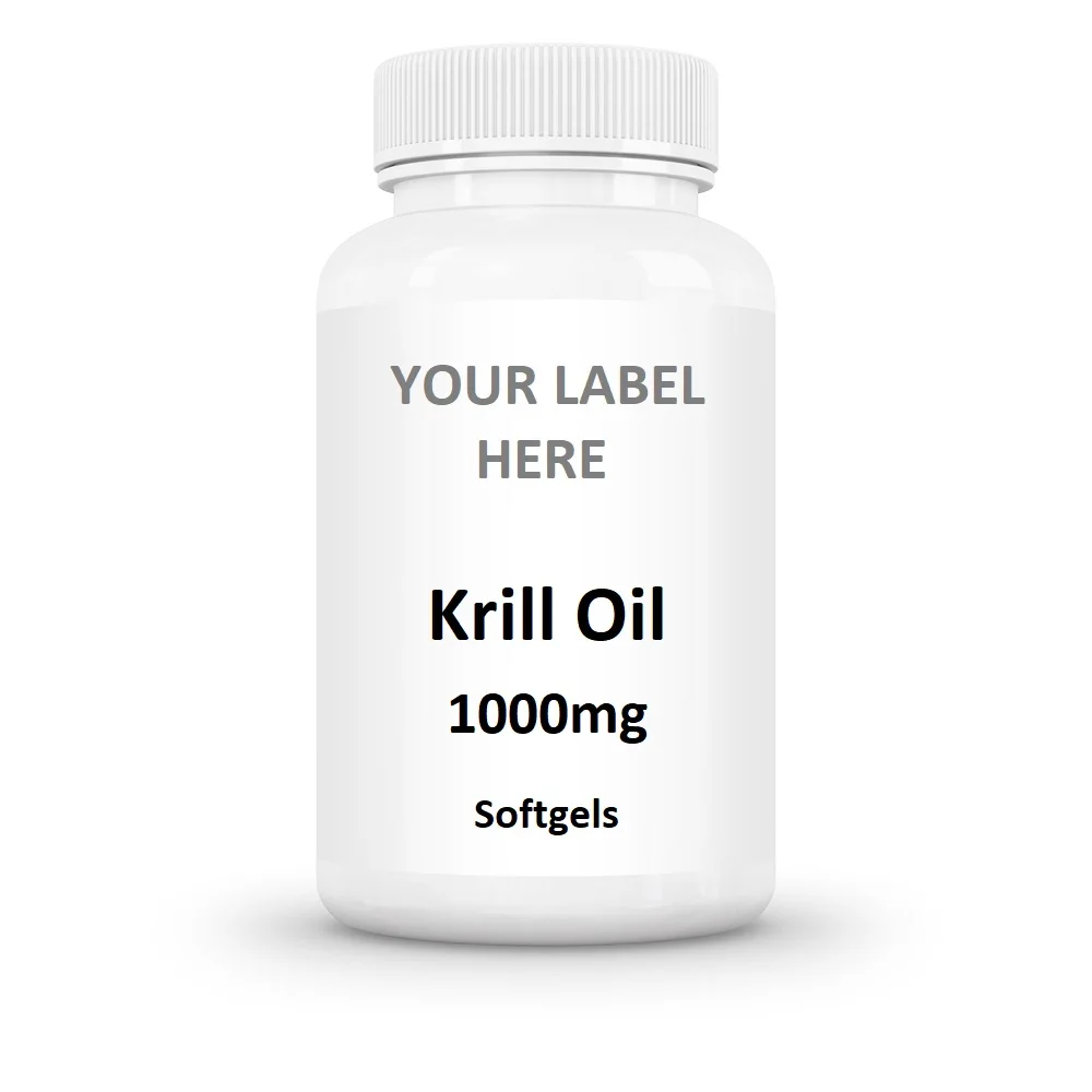 GMPc Private Label Supplement Softgel Capsules 60ct 1000mg Softgels Pure Krill Oil